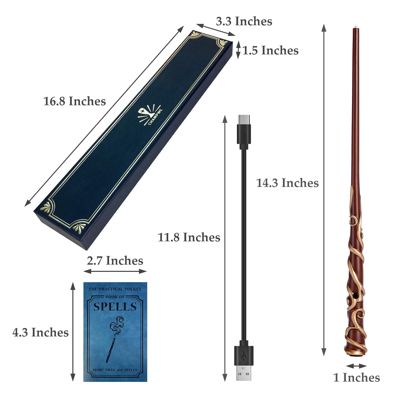 Amazon.com: ChampWe Light Up Magic Wizard Wand Rechargeable